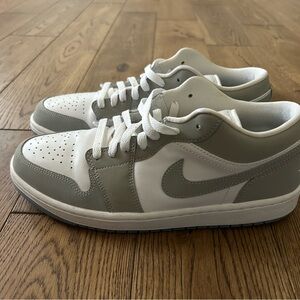 Nike Air Jordan 1 Low White and Gray Low-Top Sneakers
